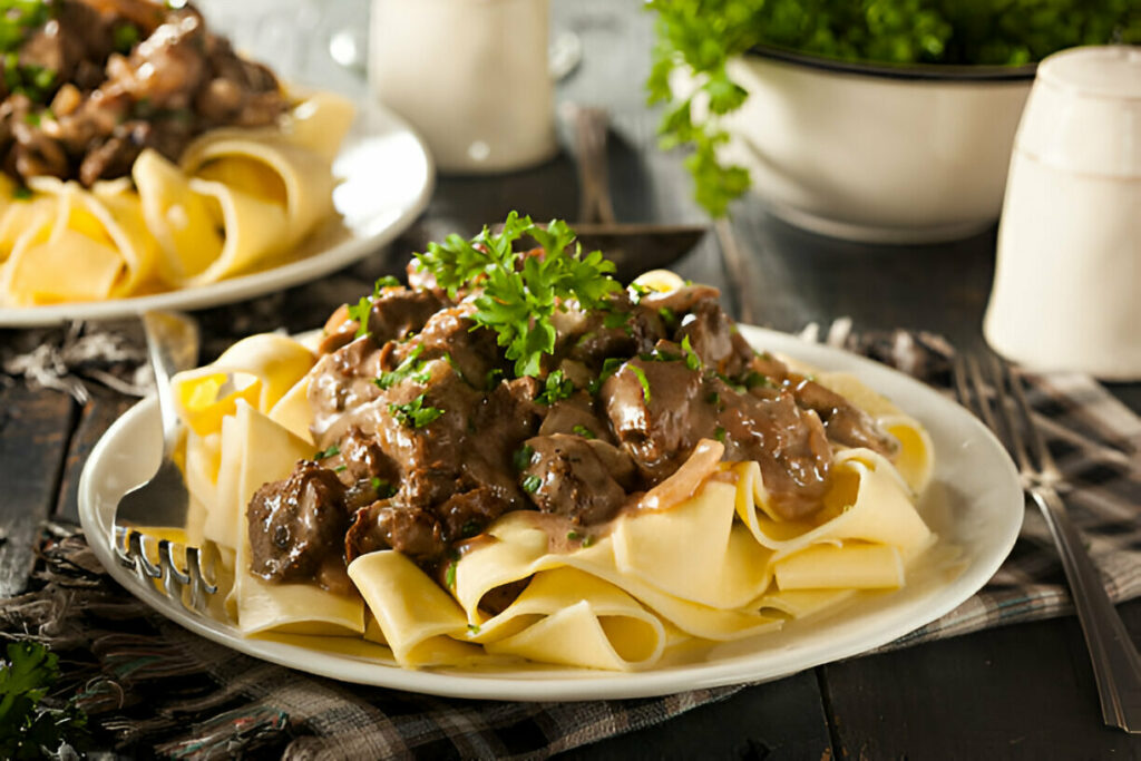 Beef Stroganoff with Egg Noodles Recipe