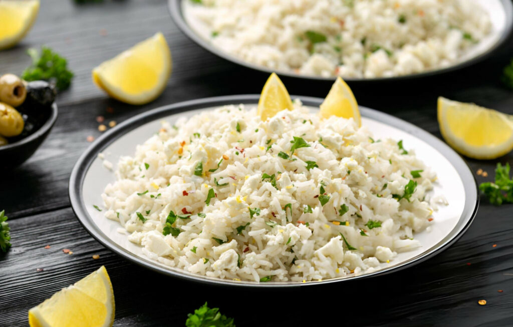 Feta Cheese Rice with Lemon Recipe