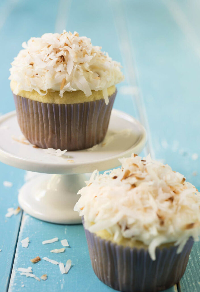 Almond Cupcakes with Coconut Buttercream Frosting Recipe