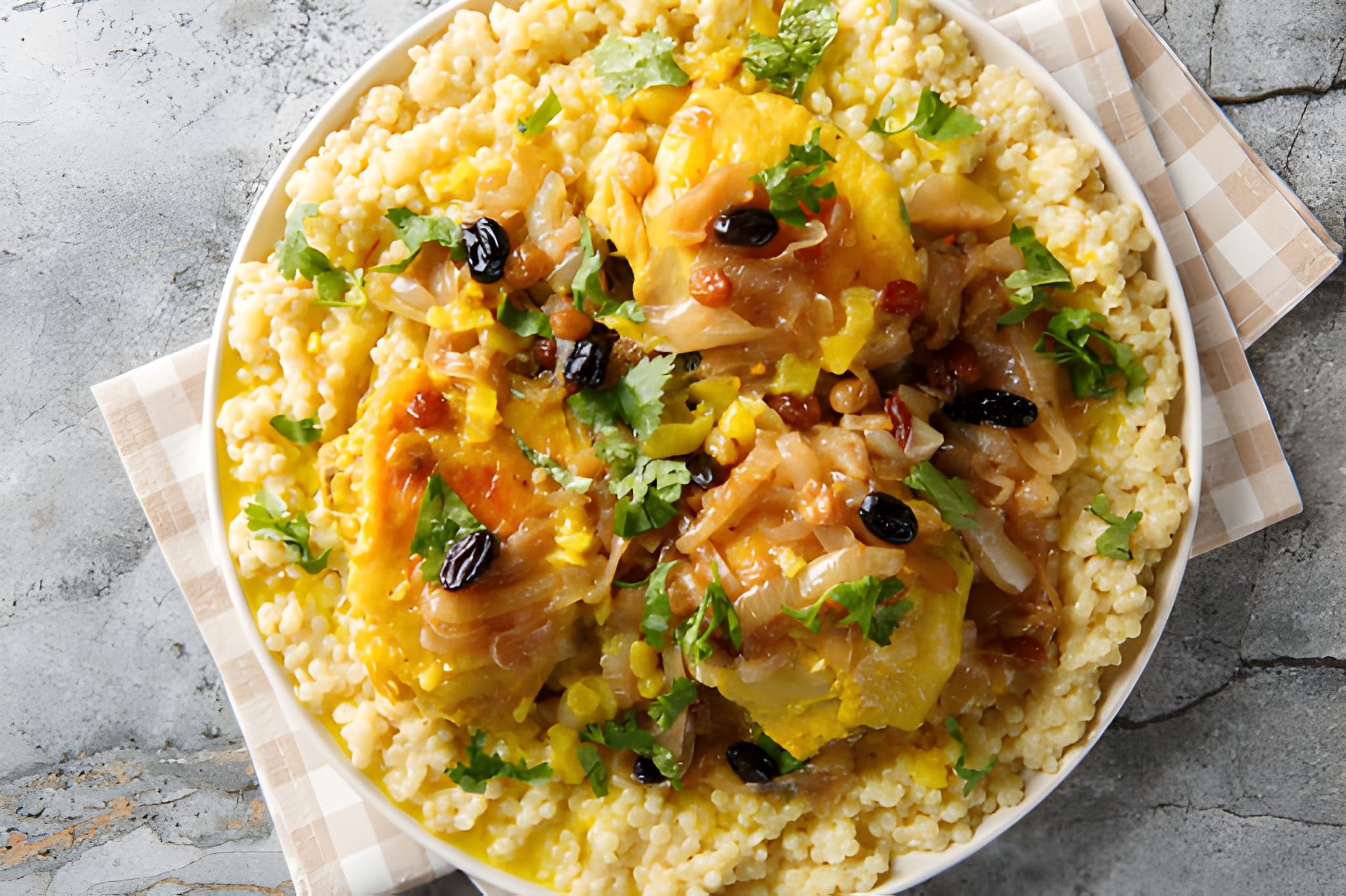 Chicken Couscous Tfaya Recipe